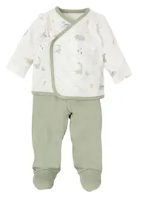 Set bebeluși Bimbidreams - TREX, 0-1 luni, alb/verde