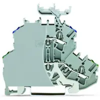 Double-deck terminal block; Ground conductor/through terminal block; PE/N; with marker carrier; for DIN-rail 35 x 15 and 35 x 7.5; 2.5 mm²; Push-in CAGE CLAMP®; 2,50 mm²; gray