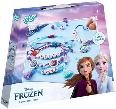 Set creativ Totum - Fă-ți propriile brățări cu scrisori, Frozen