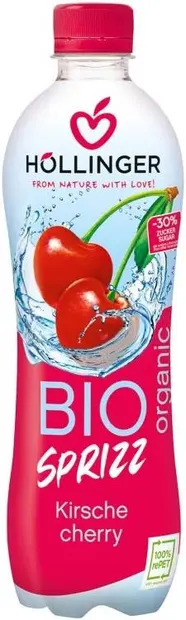 Băutură carbogazoasă organică cu vișine, 500 ml, Hollinger