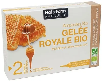 Bio lăptișor de matcă, 20 ampulete, Nat&Form