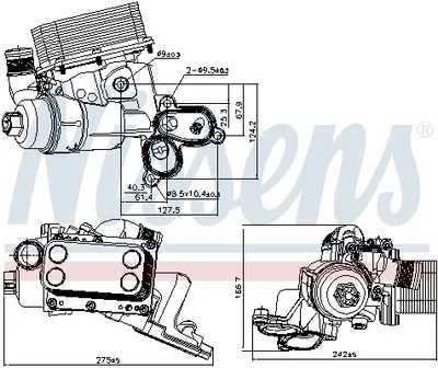 Radiator Ulei Termoflot cu Carcasa Potrivit Nissan Primastar, Qashqai I, X-Trail, X-Trail Ii; Opel Vivaro A; Renault Espace Iv, Grand Scenic Ii, Grand Scenic Iii, Koleos I, Laguna, Laguna Ii 2.0d 08.0