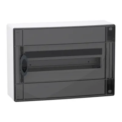 PrismaSet XS, Cofret cu montaj aparent, 1x18 Module, material plastic, usa fumurie, cu 1 bloc terminal