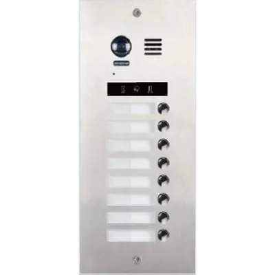 Panou de apel video modular V-TECH DMR21-S8 cu camera wide angle, 8 butoane de apel, comunicare 2 fire fara polaritate, IP55, antivandal