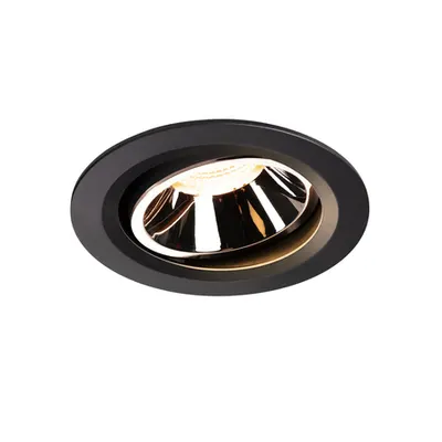 Spot incastrat, NUMINOS MOVE L Ceiling lights, black Indoor LED recessed ceiling light black/chrome 3000K 55° rotating and pivoting
