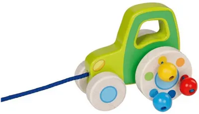 Jucărie pentru tragere din lemn Goki - Tractor