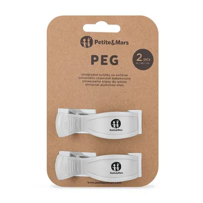 Set 2 clesti multifunctionali pentru carucior PetiteMars Alb
