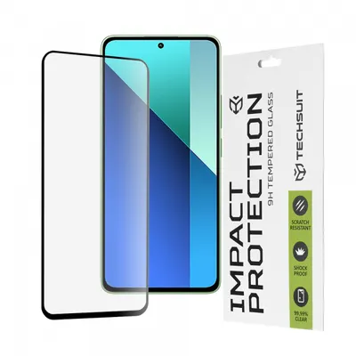 Folie de protectie Ecran Techsuit pentru Xiaomi Redmi Note 13 4G, Sticla Securizata, Full Glue, 111D, Neagra