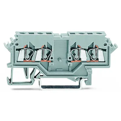 Double potential terminal block; 2.5 mm²; lateral marker slots; for DIN-rail 35 x 15 and 35 x 7.5; CAGE CLAMP®; 2,50 mm²; gray