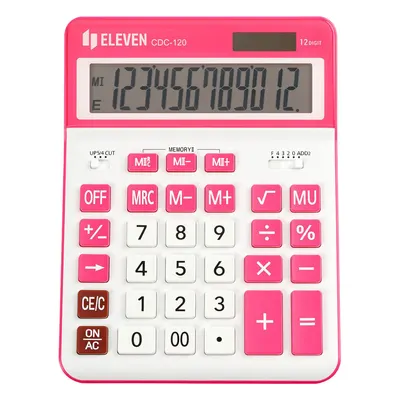Calculator Eleven - CDC120WH-RD, alb/roz
