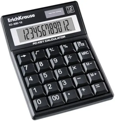 Calculator de birou Erich Krause - KC-300, PC-Key, Afisaj cu 12 cifre