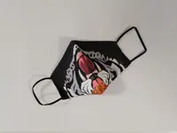 Masca textila forma cupa, reutilizabila, 2 straturi, negru model tigrisor