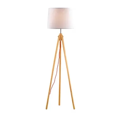 Lampa de podea York, 1 bec, dulie E27, D:480 mm, H:1640 mm, Lemn natural