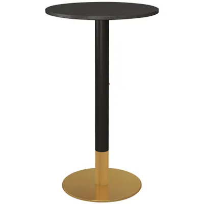 HOMCOM Masă de bar rotundă masă bistro masă de bucătărie stil contemporan cadru din oțel dim. 60L x 60l x 102H cm negru | Aosom Romania