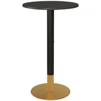 HOMCOM Masă de bar rotundă masă bistro masă de bucătărie stil contemporan cadru din oțel dim. 60L x 60l x 102H cm negru | Aosom Romania
