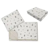 Lenjerie patut cu 3 piese, MimiNu, Cu cearceaf 120x60 cm, Din bumbac certificat Oeko Tex Standard 100, Cu paturica si pernuta, Leaves