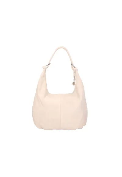 Geanta hobo de piele intoarsa - Bej