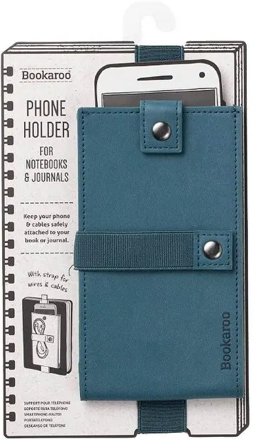 Suport de telefon din piele IF Bookaroo - Albastru-verde