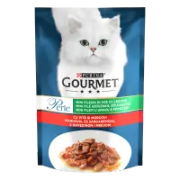 Hrana umeda pentru pisici Gourmet Perle, Mini Fileuri in Sos Vita si Morcovi, 85 g 85g