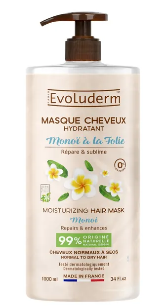 Masca hidratanta pentru par Monoï à la Folie, 1000ml, Evoluderm