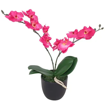 Gossi planta artificiala orhidee cu ghiveci, 30 cm, rosu