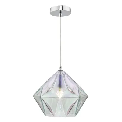 Lampa suspendata Gaia Iridised Glass & Polished Chrome Pendant