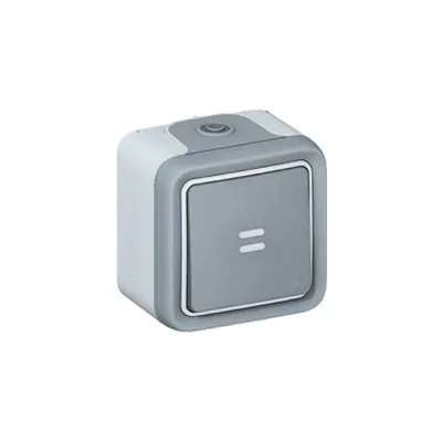 Push-button Plexo IP55 - illuminated N/O contact - surface mounting - gri