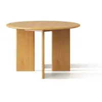 Masă de dining rotundă din lemn de stejar ø 120 cm Charlotte – Micadoni
