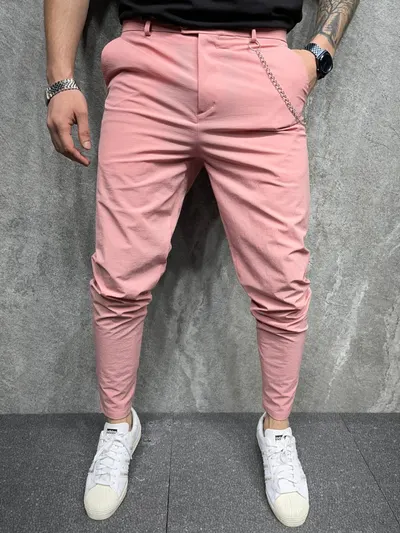 Pantaloni Slim Fit Pink Bgas643(2020) (mărime: 36)
