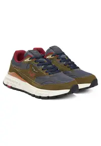 Pantofi sport barbati - Verde Militar/Bleumarin - textil
