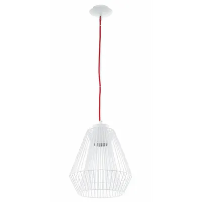 Lampa suspendata Piastre alba,1x7w,cablu rosu