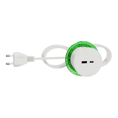Unica system - Desk Unit XS cu USB type A and USB type C - alb