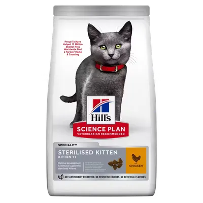 Hrana uscata pisici, Hill's Science Plan Feline Kitten Sterilised Chicken, 3 kg