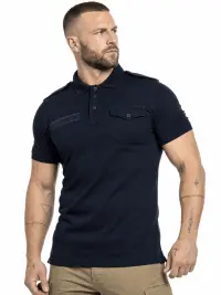 Tricou Tactic Polo Police Texar Dark Navy Blue cu Epoleti - S