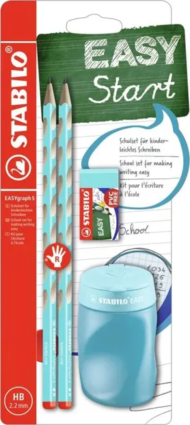 Set de creioane Stabilo EASYgraph S - 2 buc cu ascuțitoare și radieră