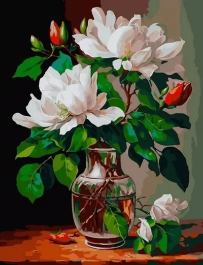 Set de pictat după numere MagicArt - Buchet de magnolii