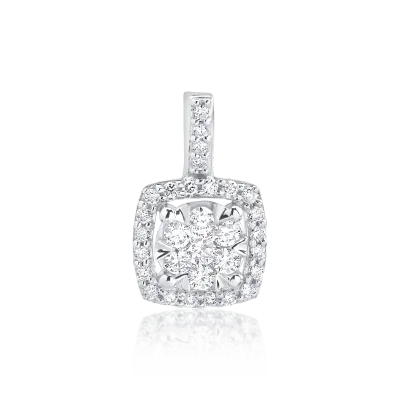 Pandantiv din aur alb cu diamante de 0.235ct