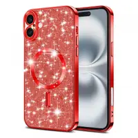 Husa MagSafe pentru Apple iPhone 16 Plus, Techsuit, Luxury Glitter, Rosie
