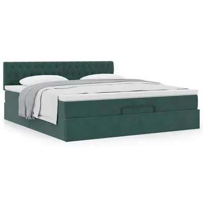 Gossi cadru de pat otoman cu saltea verde inchis 180x200cm catifea