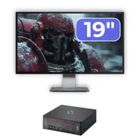 Pachet Calculator Second Hand Fujitsu Esprimo Q958 Mini PC, Intel Core i5-9500 3.00 - 4.40GHz, 8GB DDR4, 256GB SSD + Monitor 19"