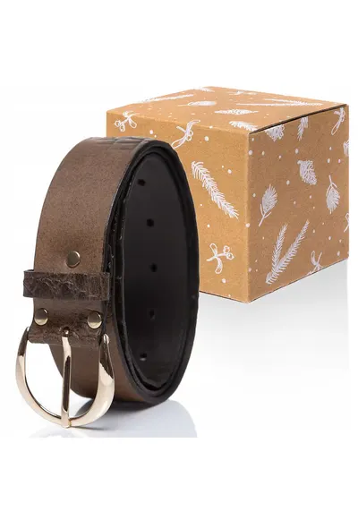 Curea Din Piele - Sopo-Mus121 - 100% Piele Naturala - Culoare: Maro - Latime: 4 Cm - Lungime: 95 Cm - Maro