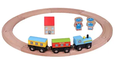 Tren din lemn cu sine - Set de baza