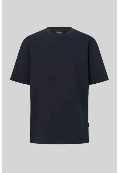 Tricou oversize cu guler rotund 30047780 - Albastru inchis
