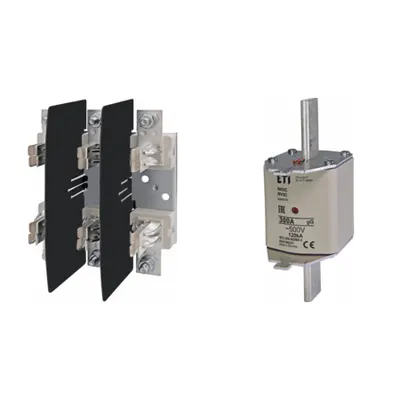 Pachet Protectie Circuit Trifazat: Soclu Siguranta Fuzibila NH3 3P (M12/M12), Siguranta Fuzibila NH3C gG 300A 500V