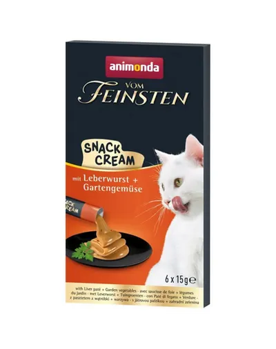 ANIMONDA Vom Feinsten Snack Cream cu pate de ficat și legume 6x15 g gustare cremoasă pentru pisici