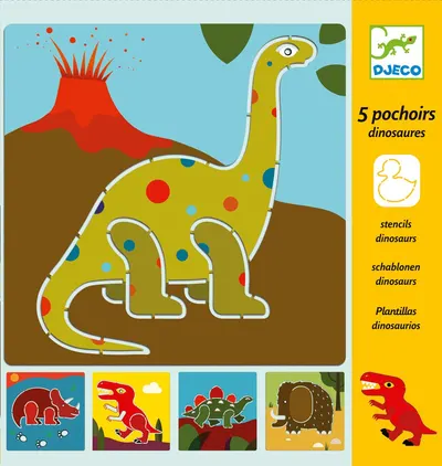 Set sabloane de desen Djeco - Dinozauri