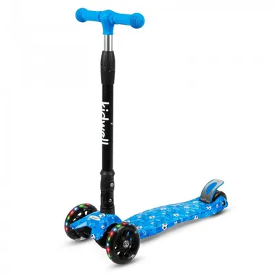 Trotineta pentru copii Kidwell Vento Fotball pliabila, cu suspensie, roti cu led, ghidon din aluminiu reglabil, greutate admisa 50 kg, varsta 3 ani+