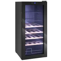 HOMCOM Vitrină Frigorifică pentru Vinuri 20 Sticle 92L, Temperatura Reglabilă 5-18℃, Frigider Vinuri Silențios cu Sticlă Anti-UV, Rafturi, Compresor, Display Touch și LED, Clasa G | Aosom Romania