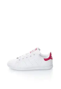 Pantofi sport albi cu detalii fucsia Stan Smith