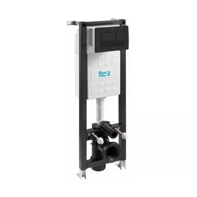 Rezervor WC Roca In Wall Eco A89P40T010, incastrat, izolat, cadru otel, clapeta neagru mat